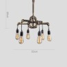 Country Rustic Style 6 Light Retro Industrial Vintage Water Pipe Pendant Light Chandelier