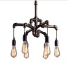 Country Rustic Style 6 Light Retro Industrial Vintage Water Pipe Pendant Light Chandelier