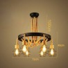 Retro 6 Light Hemp Rope Pendant Chandelier With Iron Lamphade