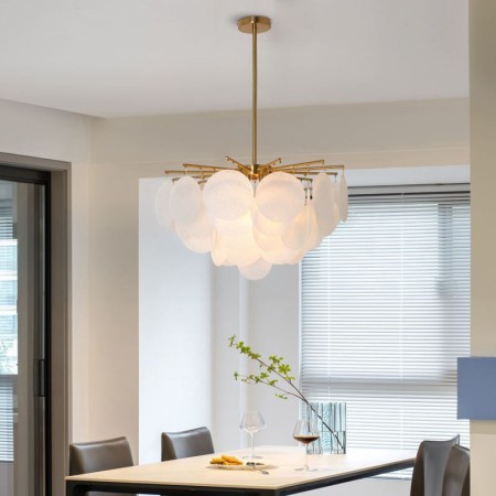 Modern 6-Light Glass Shaped Hanging Light Pendant Light