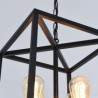 For Living Room Bedroom Modern Simple Pendant Light Iron Cage Hanging Lamp