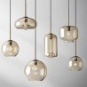 Minimalist Cognac Color Decorative Glass Light Fixture Glass Pendant Light