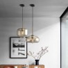 Minimalist Cognac Color Decorative Glass Light Fixture Glass Pendant Light