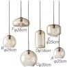 Minimalist Cognac Color Decorative Glass Light Fixture Glass Pendant Light