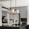 Minimalist Cognac Color Decorative Glass Light Fixture Glass Pendant Light