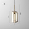 Minimalist Cognac Color Decorative Glass Light Fixture Glass Pendant Light