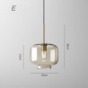 Minimalist Cognac Color Decorative Glass Light Fixture Glass Pendant Light