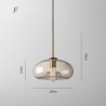 Minimalist Cognac Color Decorative Glass Light Fixture Glass Pendant Light