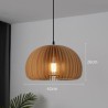 Basswood Pumpkin Pendant Light in Retro Style