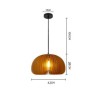 Basswood Pumpkin Pendant Light in Retro Style