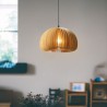 Basswood Pumpkin Pendant Light in Retro Style