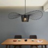 1 Light Iron Pendant Light Straw Hat Lamp