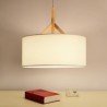 Fabric Lamphade Single Lamp Wood Pendant Light