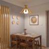 Bedroom Living Room Light Fixture Simple Style Wood Pendant Light