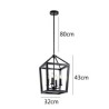 Modern Simple Wrought Iron Lighting 4 Lamp Black Pendant Light