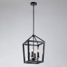 Modern Simple Wrought Iron Lighting 4 Lamp Black Pendant Light