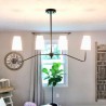 Minimalist 4 Lamp Black Chandelier Iron Pendant Light