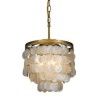 Bedroom Decorative Shell Pendant Light Golden Lighting