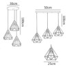 Modern Decorative Light Fixture Bedroom Study Minimalist Diamond Shaped Pendant Light