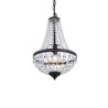 Wrought Iron Black Crystal Chandelier Living Room Kitchen Island Retro Style Crystal Pendant Light