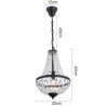 Wrought Iron Black Crystal Chandelier Living Room Kitchen Island Retro Style Crystal Pendant Light