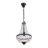 Wrought Iron Black Crystal Chandelier Living Room Kitchen Island Retro Style Crystal Pendant Light