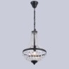 Wrought Iron Black Crystal Chandelier Living Room Kitchen Island Retro Style Crystal Pendant Light