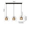 3-Light Ceiling Light Dining Room Kitchen Island Minimalist Glass Cluster Pendant Light