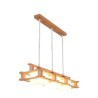 Dining Room Cafe Creative 3 Light Oak Pendant Lamp Decorative Wood Ceiling Light