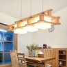 Dining Room Cafe Creative 3 Light Oak Pendant Lamp Decorative Wood Ceiling Light