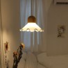 Living Room Bedroom Modern Lace Glass Pendant Light Single Head Pendant Lamp