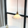 Living Room Bedroom Modern Lace Glass Pendant Light Single Head Pendant Lamp