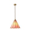 Living Room Bedroom Style Glass Pendant Light Retro Petal Light Fixture