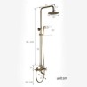 3 Hole 2 Handle Antique Brushed Finish Brass Bathroom Shower Faucet with Handheld Shower Carved Base