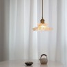 Mini Decorative Light 1 Light Bedroom Living Room Lotus Glass Pendant Light