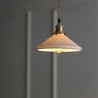 Ceramics Pendant Lamp Retro Pleated Pendant Lamp Bedroom Living Room Style