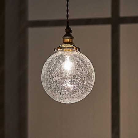 Ceiling Hanging Pendant Light Fixture Kitchen Living Room Modern Crackle Glass Pendant Light