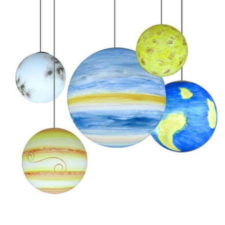 Unique Solar System Planets Chandelier Restaurant Kids Room Nordic Planet Design Pendant Lamp