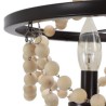 Beaded Chandelier Bedroom Living Room Retro Wooden Beads Pendant Lamp