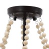 Beaded Chandelier Bedroom Living Room Retro Wooden Beads Pendant Lamp