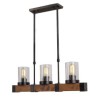 Glass Lamphade Industrial Light Fixture Living Room Office Retro Wood Pendant Lamp