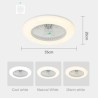 Remote Controlled LED Ceiling Fan Trichromatic Dimming Light