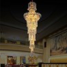 Living Room Lobby European Long Pendant Crystal Chandelier