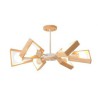 Elegant Wood Pendant Light Hotel Dining Room Modern Fan Shaped Chandelier