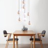 Gold Nickel Brushed+Milky Glass Ball LED Glass Cluster Pendant Light