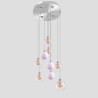 Gold Nickel Brushed+Milky Glass Ball LED Glass Cluster Pendant Light