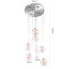 Gold Nickel Brushed+Milky Glass Ball LED Glass Cluster Pendant Light