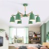 Creative Wood Chandelier Study Living Room Modern Macaron Pendant Light