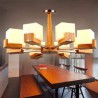 Glass Lamphade Chandelier Living Room Hotel Nordic Wood Pendant Light