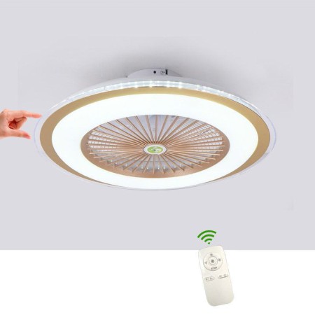 3 Speeds LED Ceiling Fan Thin Trichromatic Dimming Light Remote Control